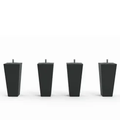 Bellecour Jeu de pieds de lit triangulaires Gris Hauteur 16 cm (lot de 4)
