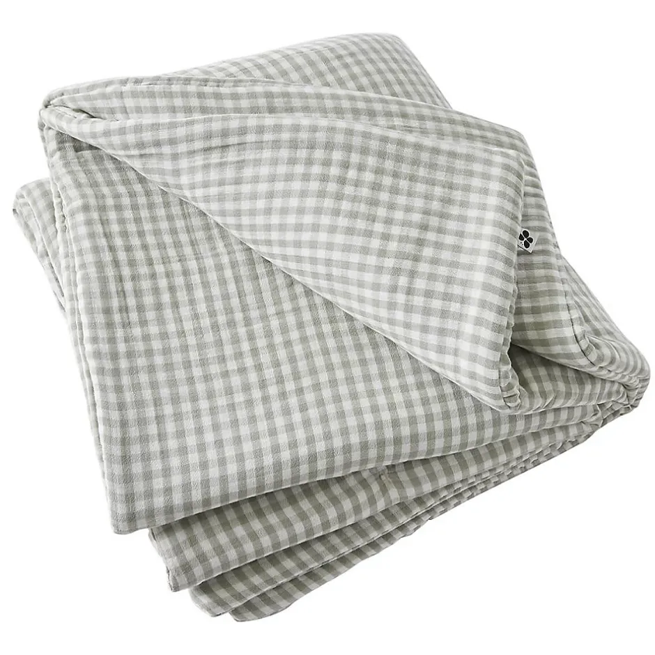 Altobuy JOEL - Chemin de Lit 90x200cm Gaze de Coton Vichy Coloris Eucalyptus Online