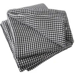 Altobuy JOEL - Chemin de Lit 90x200cm Gaze de Coton Vichy Coloris Truffe Online