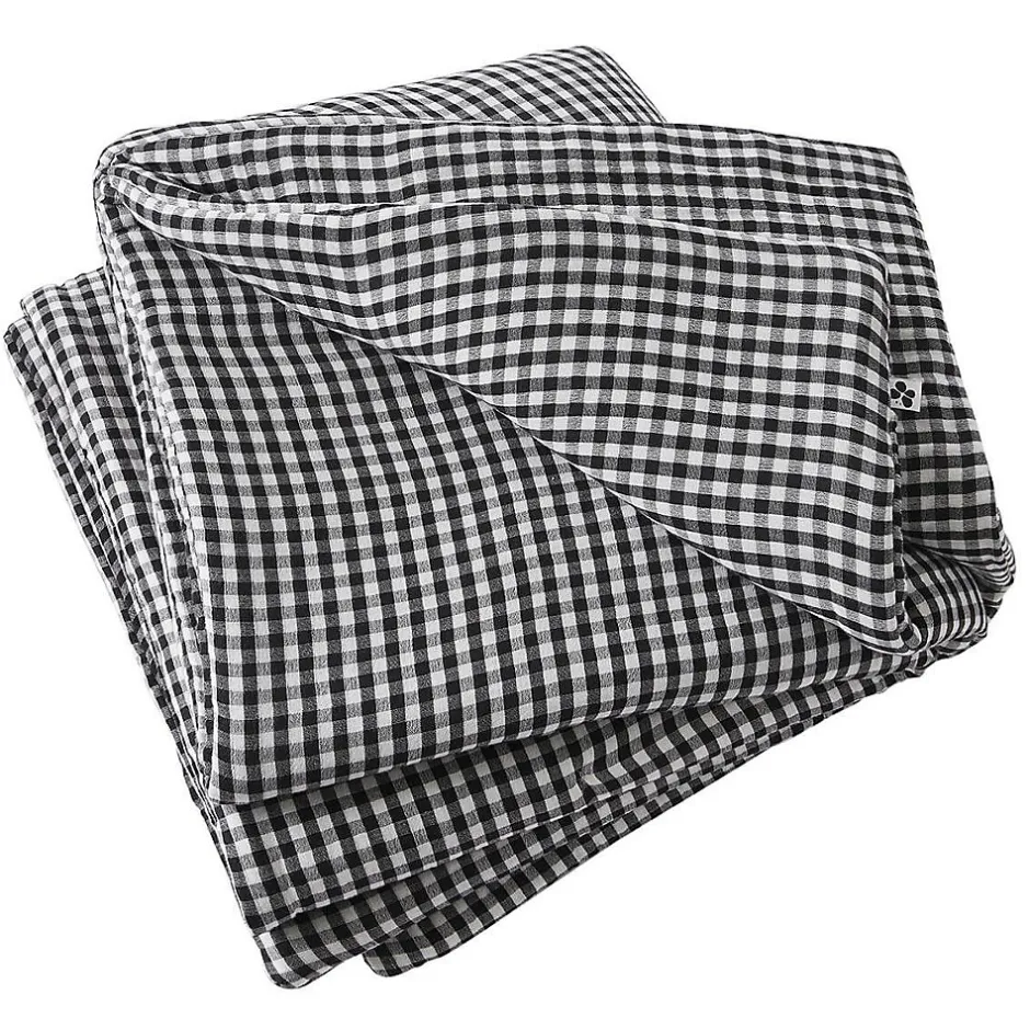 Altobuy JOEL - Chemin de Lit 90x200cm Gaze de Coton Vichy Coloris Truffe Online