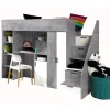 Enfant Abiks Meble KONKRET 14 Lit superposé 247/165/120 (béton/blanc)
