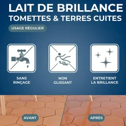 Starwax Lait de brillance 2 en 1 tomettes et terres cuites 1L Best