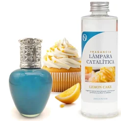 Mamamanuela Lampe catalytique Aqua Marina + Parfum Lemon Cake 500 ml - Élimine les mauvaises odeurs, parfume et améliore la qualité de l'air