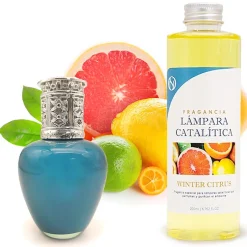 Mamamanuela Lampe catalytique Aqua Marina + Parfum Winter Citrus 500 ml - Élimine mauvaises odeurs, parfume et améliore la qualité de l'air Online