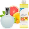 Mamamanuela Lampe catalytique Bleu Gris Mat + Arôme Winter Citrus 200 ml - Élimine mauvaises odeurs, parfume et améliore la qualité de l'air
