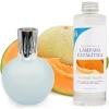 Mamamanuela Lampe catalytique Bleu Gris Mat + Arôme Waikiki Melon 200 ml - Élimine mauvaises odeurs, parfume et améliore la qualité de l'air