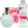 Mamamanuela Lampe catalytique Bleu Gris Mat + Parfum Bed of Roses 200 ml - Élimine mauvaises odeurs, parfume et améliore la qualité de l'air