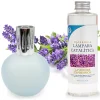 Mamamanuela Lampe catalytique Bleu-Gris Mat + Parfum Lavender Expression 500ml. Élimine mauvaises odeurs, parfume et améliore qualité de air