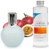 Mamamanuela Lampe catalytique Bleu-Gris Mat + Parfum Caribbean Passion 500ml. Élimine mauvaises odeurs, parfume et améliore qualité de l'air