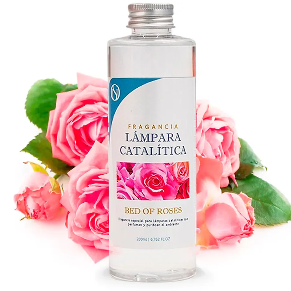 Mamamanuela Lampe catalytique Blue Diamonds + Parfum Bed of Roses 200 ml - Élimine mauvaises odeurs, parfume et améliore la qualité de l'air