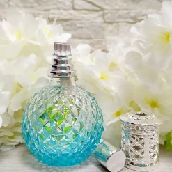Mamamanuela Lampe catalytique Blue Diamonds + Parfum Peach Velvet 200 ml - Élimine mauvaises odeurs, parfume et améliore la qualité de l'air