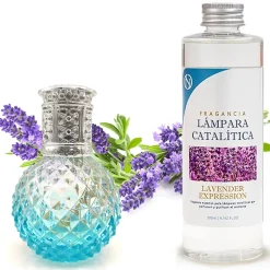 Mamamanuela Lampe catalytique Blue Diamonds + Parfum Lavender Expression 200 ml - Élimine mauvaises odeurs, parfume et améliore qualité de air Clearance