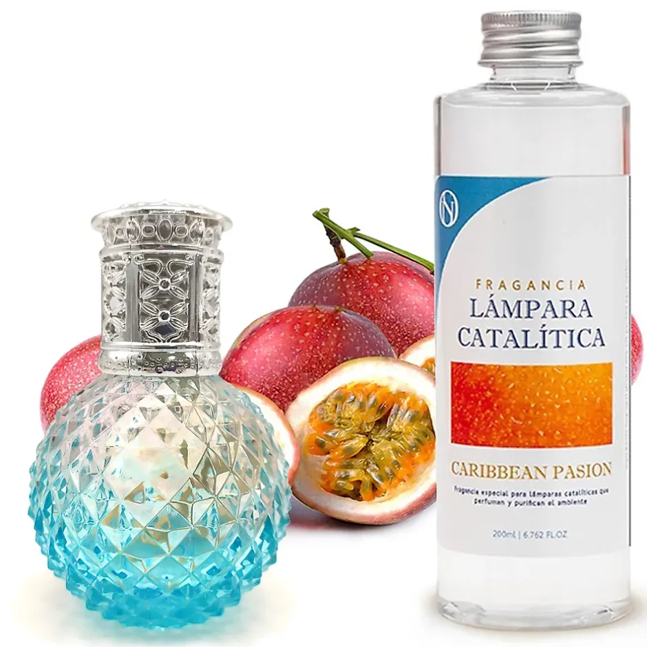 Mamamanuela Lampe catalytique Blue Diamonds + Parfum Caribbean Passion 200 ml - Élimine mauvaises odeurs, parfume et améliore qualité de l'air Clearance