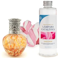 Mamamanuela Lampe catalytique Drops Orange + Parfum Lollipop 500 ml - Élimine les mauvaises odeurs, parfume et améliore la qualité de l'air