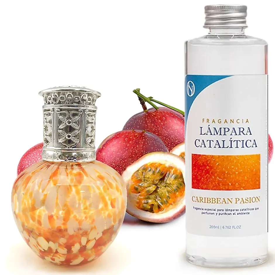 Mamamanuela Lampe catalytique Drops Orange + Parfum Caribbean Passion 200 ml - Élimine mauvaises odeurs, parfume et améliore qualité de l'air Best