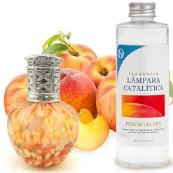 Mamamanuela Lampe catalytique Drops Orange + Parfum Peach Velvet 500 ml - Élimine mauvaises odeurs, parfume et améliore la qualité de l'air