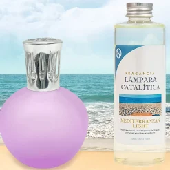 Mamamanuela Lampe catalytique Fuchsia Mat + Parfum Mediterranean Light 500 ml. Élimine mauvaises odeurs, parfume et améliore qualité de l'air