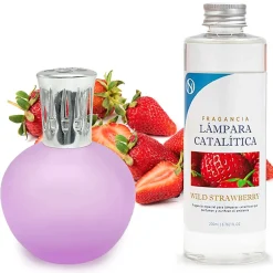 Mamamanuela Lampe catalytique Fuchsia Mat + Arôme Wild Strawberry 500 ml - Élimine mauvaises odeurs, parfume et améliore la qualité de l'air