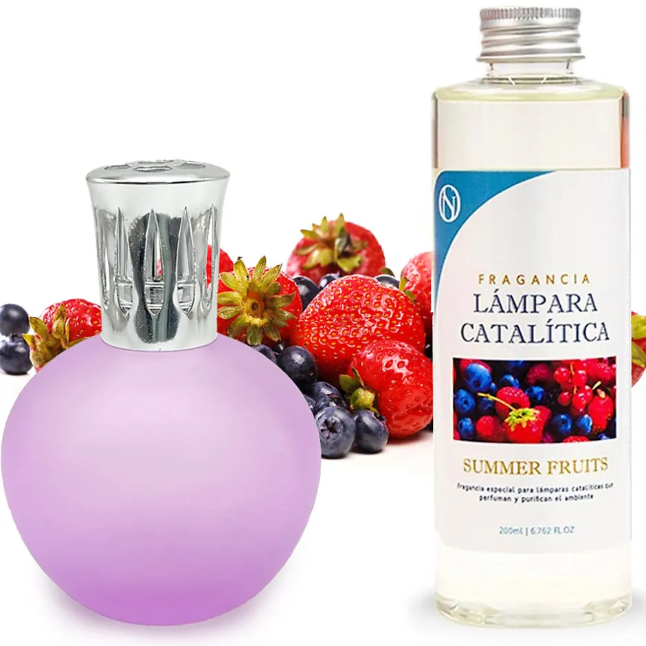 Mamamanuela Lampe catalytique Fuchsia Mat + Arôme Summer Fruits 500 ml - Élimine les mauvaises odeurs, parfume et améliore la qualité de l'air