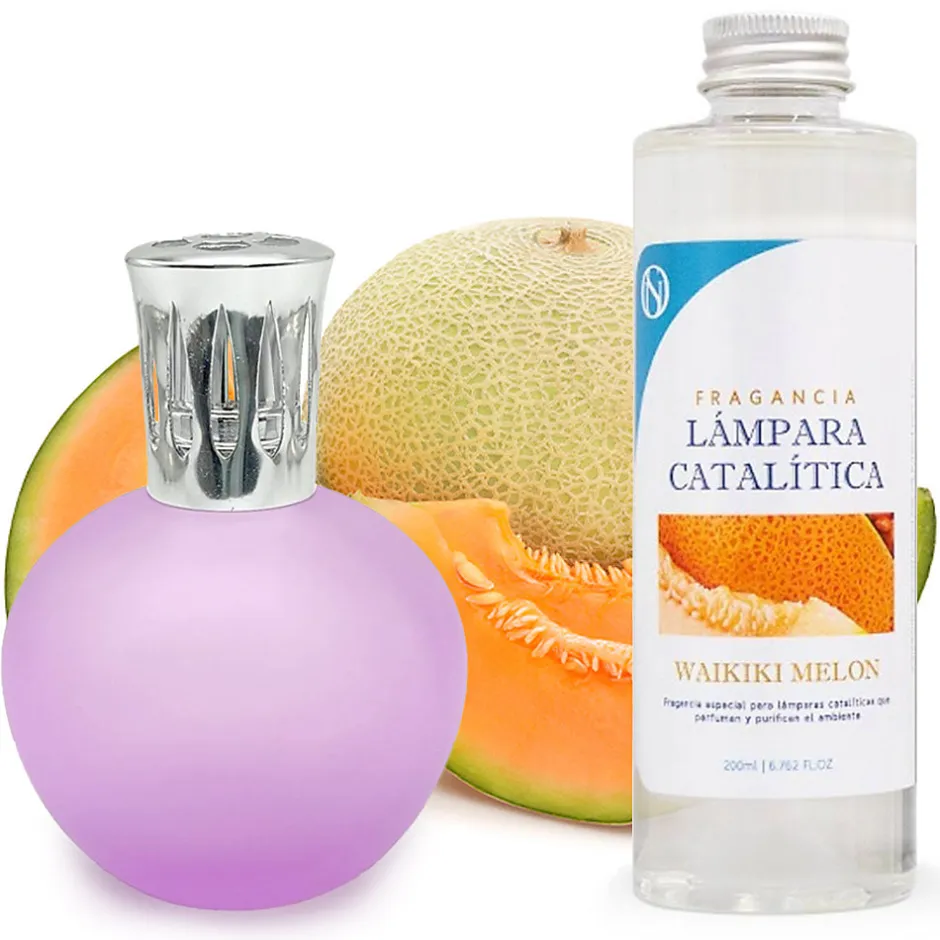 Mamamanuela Lampe catalytique Fuchsia Mat + Arôme Waikiki Melon 500 ml - Élimine les mauvaises odeurs, parfume et améliore la qualité de l'air