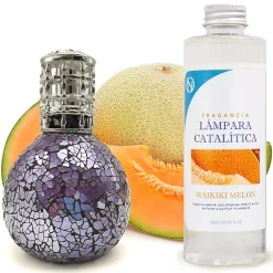 Mamamanuela Lampe catalytique Mosaïque de minuit + Parfum Waikiki Melon 200 ml. Élimine mauvaises odeurs, parfume et améliore qualité de l'air Hot