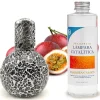 Mamamanuela Lampe catalytique Mosaïque Noir + Parfum Caribbean Passion 200 ml - Élimine mauvaises odeurs, parfume et améliore qualité de l'air