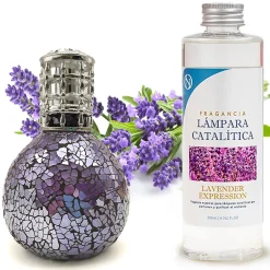 Mamamanuela Lampe catalytique Mosaïque de minuit + Lavender Expression 500 ml - Élimine mauvaises odeurs, parfume et améliore qualité de l'air