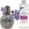 Mamamanuela Lampe catalytique Mosaïque Noir + Parfum Lavender Expression 200ml. Élimine mauvaises odeurs, parfume et améliore qualité de l'air
