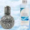 Mamamanuela Lampe catalytique Mosaïque Noir + Parfum Cotton Clean 200 ml - Élimine mauvaises odeurs, parfume et améliore la qualité de l'air