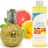 Mamamanuela Lampe catalytique Mosaïque Doré + Arôme Winter Citrus 500 ml - Élimine mauvaises odeurs, parfume et améliore la qualité de l'air