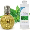 Mamamanuela Lampe catalytique Mosaïque Doré + Arôme Mountain Mint 200 ml - Élimine mauvaises odeurs, parfume et améliore la qualité de l'air