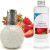 Mamamanuela Lampe catalytique Mosaïque Blanc + Arôme Wild Strawberry 500 ml - Élimine mauvaises odeurs, parfume et améliore qualité de l'air