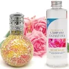 Mamamanuela Lampe catalytique Mosaïque Bicolore + Parfum Bed of Roses 200 ml - Élimine mauvaises odeurs, parfume et améliore qualité de l'air