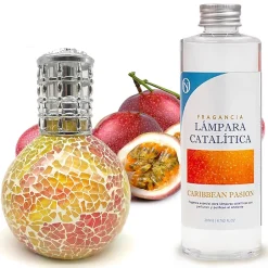 Mamamanuela Lampe catalytique Mosaïque Bicolore + Parfum Caribbean Passion 200 ml. Élimine mauvaise odeur, parfume et améliore qualité de air Clearance