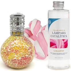 Mamamanuela Lampe catalytique Mosaïque Bicolore + Parfum Lollipop 200 ml - Élimine mauvaises odeurs, parfume et améliore qualité de l'air Discount