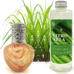 Mamamanuela Lampe catalytique Orange Waves + Parfum Citronnelle 200 ml - Élimine les mauvaises odeurs, parfume et améliore la qualité de l'air Clearance