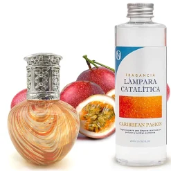 Mamamanuela Lampe catalytique Orange Waves + Caribbean Passion 200 ml - Élimine les mauvaises odeurs, parfume et améliore la qualité de l'air Discount
