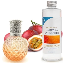 Mamamanuela Lampe catalytique Orange Diamonds + Caribbean Passion 500 ml - Élimine mauvaises odeurs, parfume et améliore qualité de l'air New