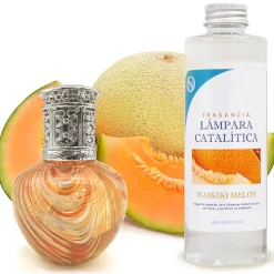 Mamamanuela Lampe catalytique Orange Waves + Parfum Waikiki Melon 200 ml - Élimine mauvaises odeurs, parfume et améliore la qualité de l'air Online