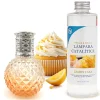 Mamamanuela Lampe catalytique Orange Diamonds + Parfum Lemon Cake 200 ml - Élimine mauvaises odeurs, parfume et améliore la qualité de l'air