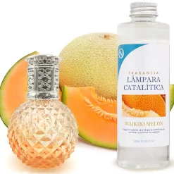Mamamanuela Lampe catalytique Orange Diamonds + Parfum Waikiki Melon 500 ml - Élimine mauvaises odeurs, parfume et améliore qualité de l'air