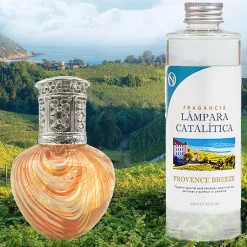 Mamamanuela Lampe catalytique Orange Waves + Parfum Provence Breeze 500 ml - Élimine mauvaises odeurs, parfume et améliore la qualité de l'air