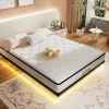 Teeno LED cadre de lit en métal, 160x200 cm, hauteur 20 cm, cadre flottant Clearance