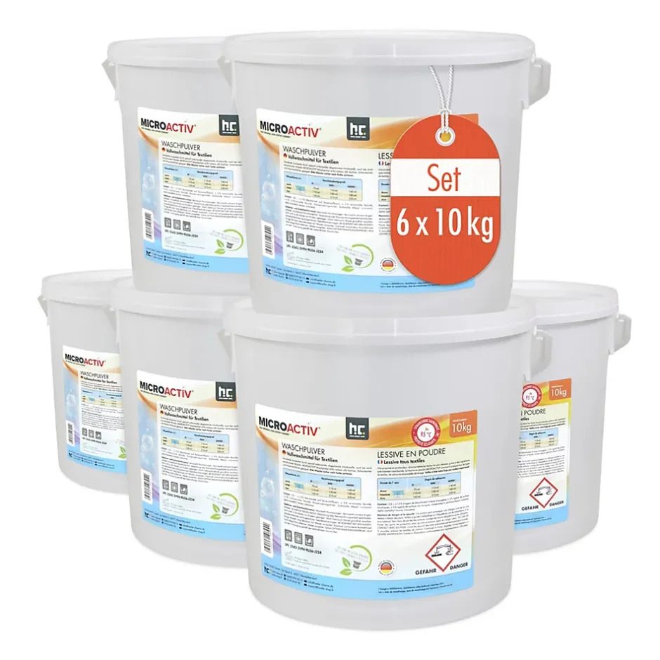 Höfer Chemie Lessive en poudre Microactiv en sceaux de 10 KGx6 New