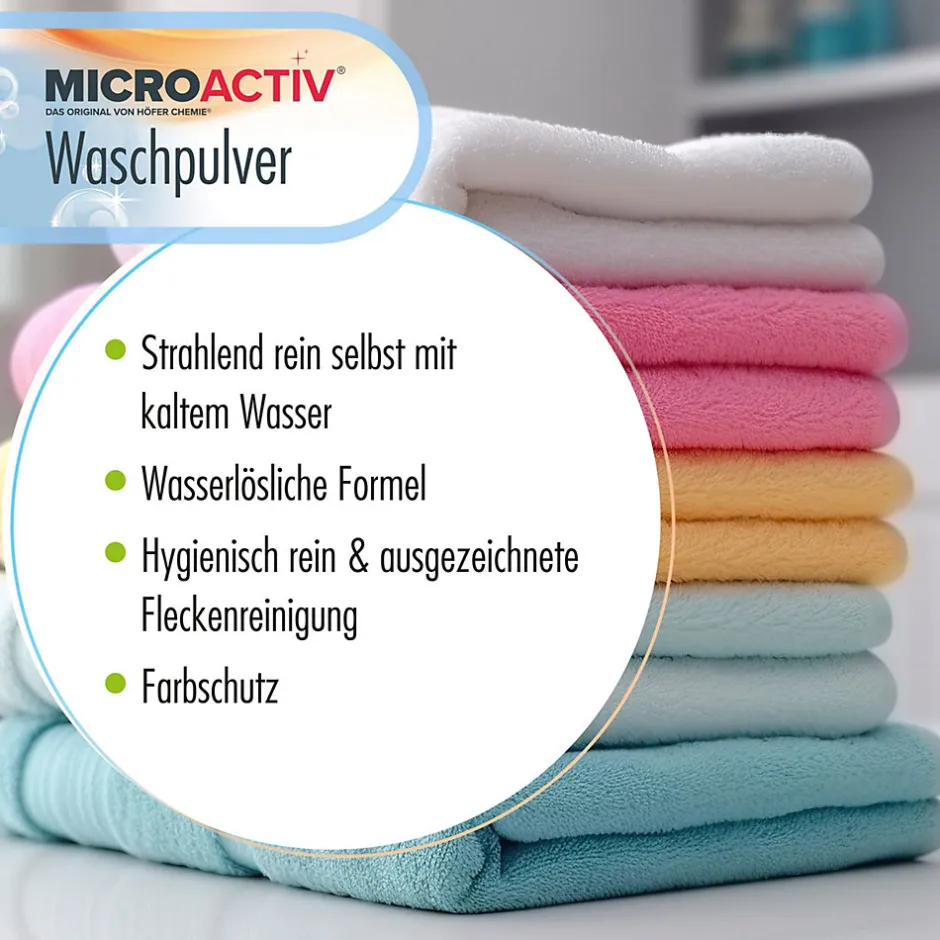 Höfer Chemie Lessive En Poudre Microactiv 10 L Puissante Pour Blanc Et Couleurs