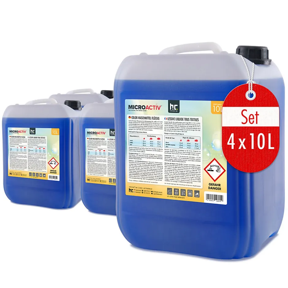 Höfer Chemie Lessive Liquide Microactiv 40 L Puissante Pour Blanc Et Couleurs, Se Dissout Facilement