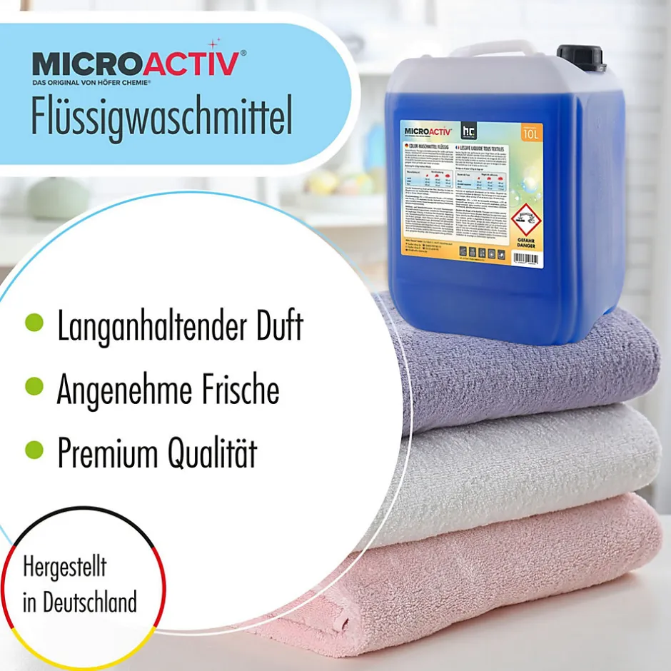 Höfer Chemie Lessive Liquide Microactiv 40 L Puissante Pour Blanc Et Couleurs, Se Dissout Facilement