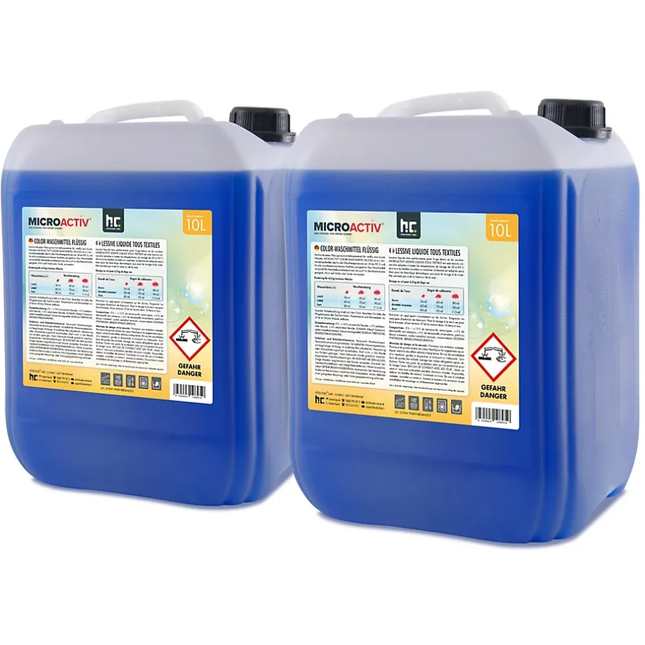 Höfer Chemie Lessive Liquide Microactiv 20 L Puissante Pour Blanc Et Couleurs Se Dissout Facilement Sale