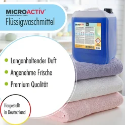 Höfer Chemie Lessive Liquide Microactiv 10 L Puissante Pour Blanc Et Couleurs, Se Dissout Facilement