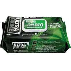 Ultragrime Lingettes nettoyantes multiusages XXL 100 % biodégradables Pro - paquet de 100